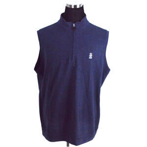 Peter Millar Mens Vest Berkshire Country Club XL Blue Full Zip Cotton Blend